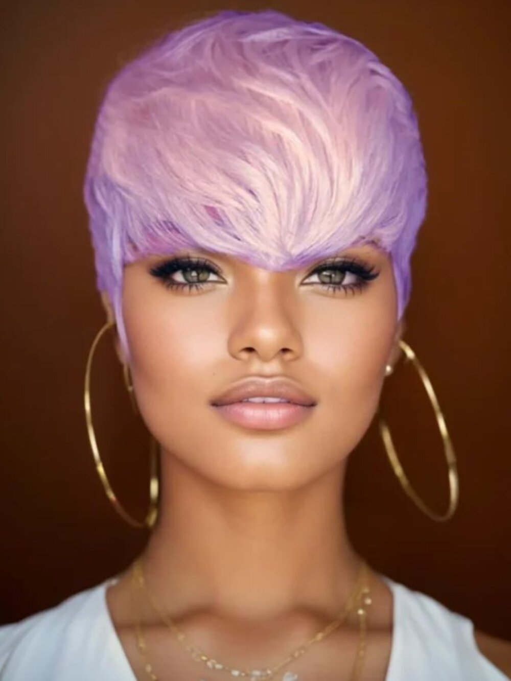 Short Pixie Wig - Light Purple Synthetic